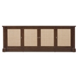 Bowery Hill Entertainment Console with Cane Doors in Dark Natural Wood