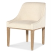Bowery Hill Upholstered Barrel-Back Host Chair in Beige Fabric