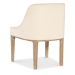 Bowery Hill Upholstered Barrel-Back Host Chair in Beige Fabric