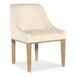 Bowery Hill Upholstered Barrel-Back Host Chair in Beige Fabric
