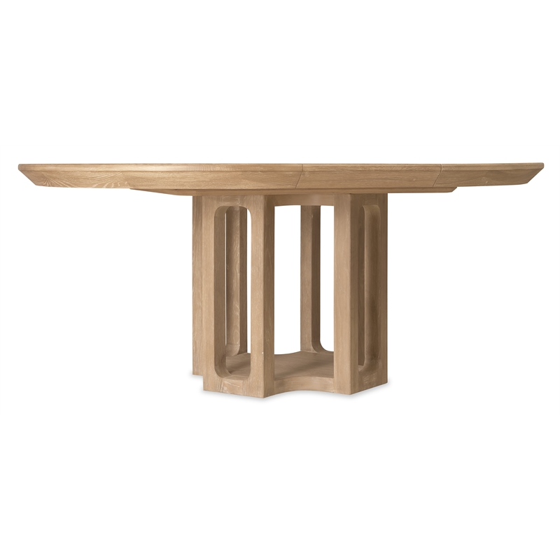 Bowery Hill Round Dining Table with 18in Leaf in Natural Wood