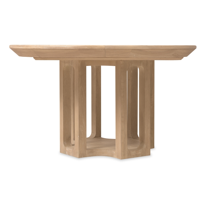 Bowery Hill Round Dining Table with 18in Leaf in Natural Wood