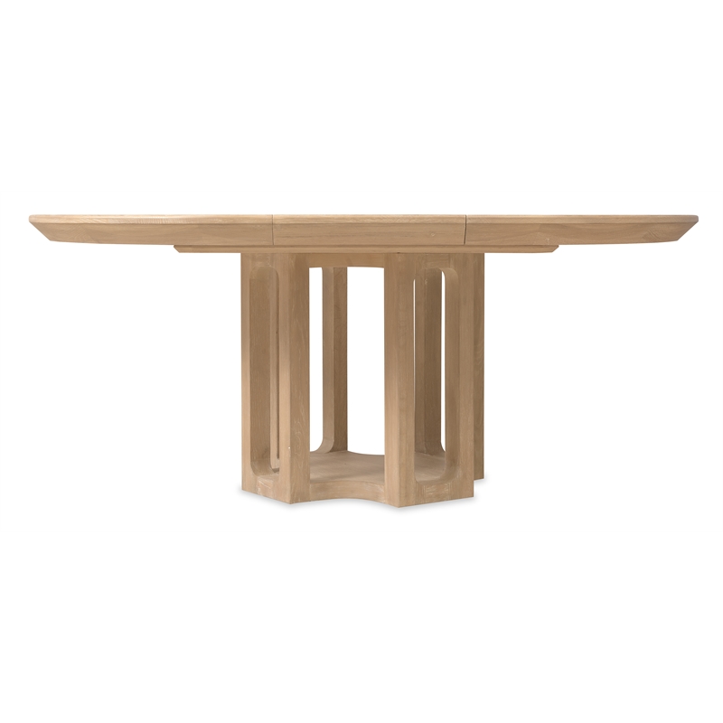 Bowery Hill Round Dining Table with 18in Leaf in Natural Wood