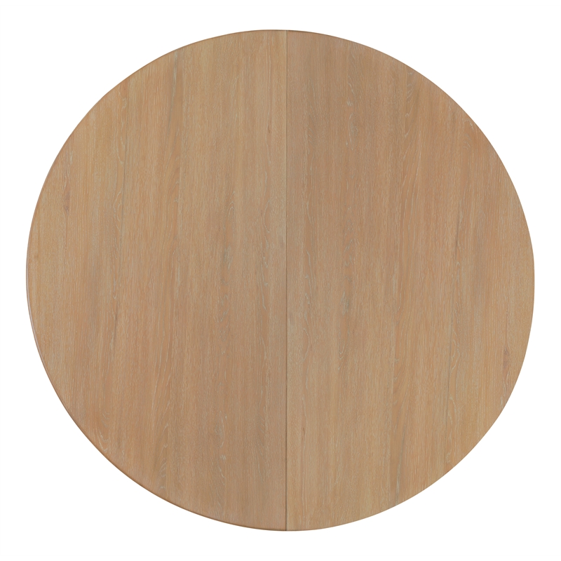 Bowery Hill Round Dining Table with 18in Leaf in Natural Wood