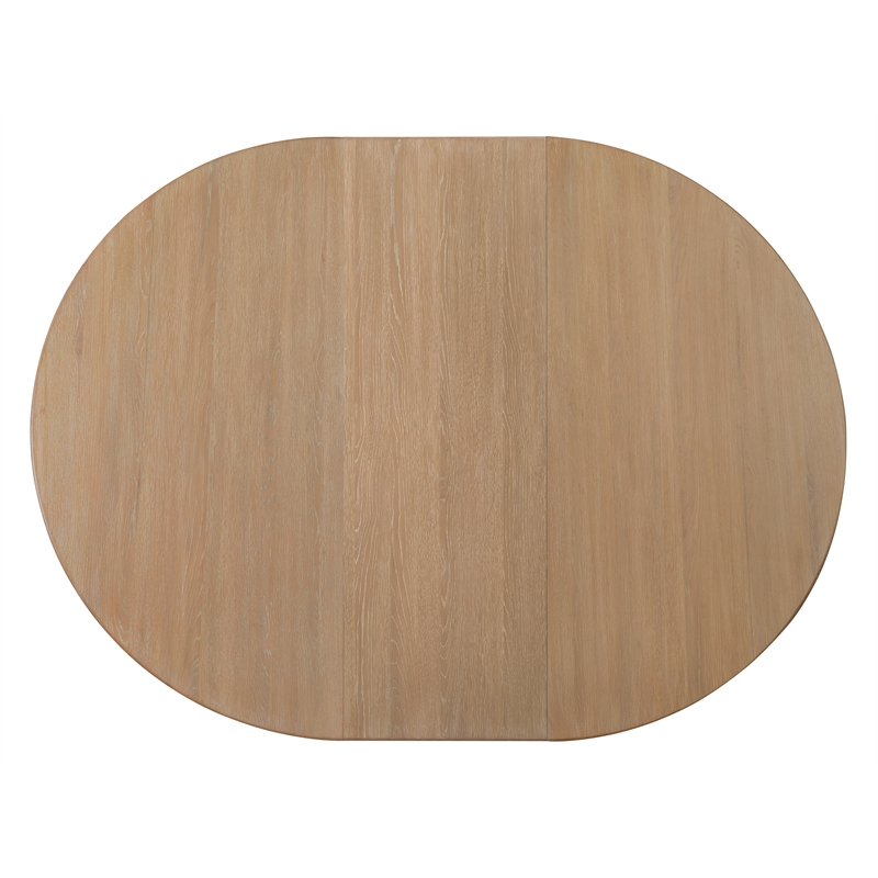 Bowery Hill Round Dining Table with 18in Leaf in Natural Wood