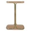 Bowery Hill Compact Accent Table with Brass Legs in Natural Wood