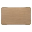 Bowery Hill Rectangle Cocktail Table with Brass Trim in Natural Wood