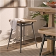 Bowery Hill Counter Chair with Metal Base in Light Natural Wood
