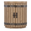 Bowery Hill Wine Barrel End Table in Light Natural Wood Finish