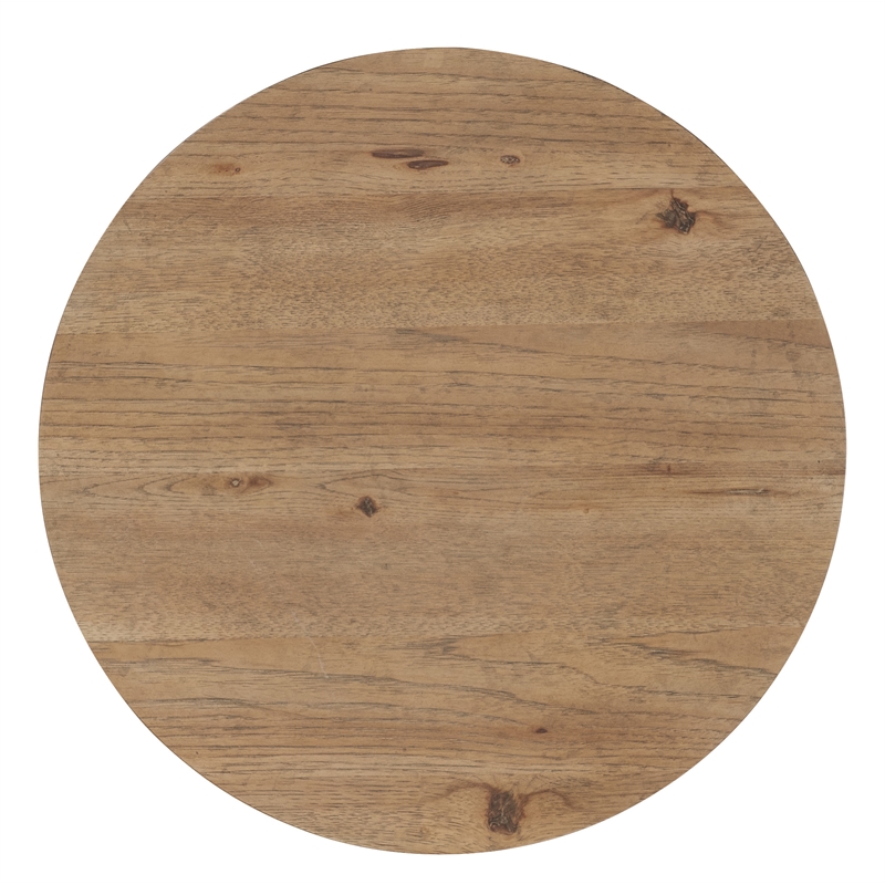 Bowery Hill Wine Barrel End Table in Light Natural Wood Finish