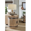 Bowery Hill Wine Barrel End Table in Light Natural Wood Finish
