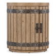Bowery Hill Wine Barrel End Table in Light Natural Wood Finish