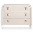 Bowery Hill 3-Drawer Linen Accent Chest with Acrylic Legs in Cream
