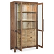 Bowery Hill Display Cabinet with Seeded Glass Doors in Dark Brown