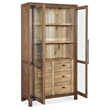 Bowery Hill Display Cabinet with Seeded Glass Doors in Dark Brown
