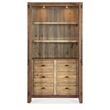 Bowery Hill Display Cabinet with Seeded Glass Doors in Dark Brown