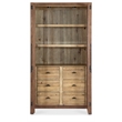 Bowery Hill Display Cabinet with Seeded Glass Doors in Dark Brown