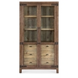 Bowery Hill Display Cabinet with Seeded Glass Doors in Dark Brown