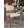Bowery Hill Upholstered Dining Chair in Beige with Oak Frame