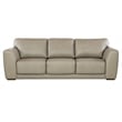 Bowery Hill Wide Arm Stationary Sofa in Green Leather Finish