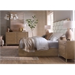 Bowery Hill Queen Upholstered Bed with Wave Headboard in Beige