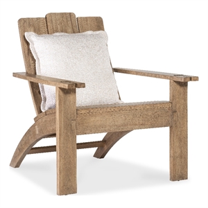 Bowery Hill Adirondack-Style Accent Chair in Beige with Hickory