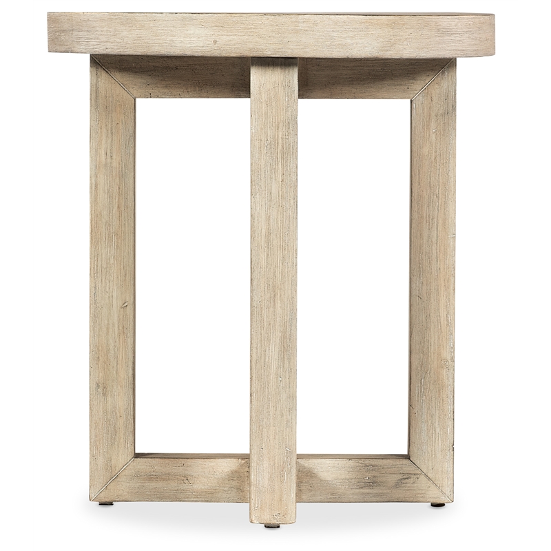 Bowery Hill Round Acacia Modern Side Table in Light Natural Wood