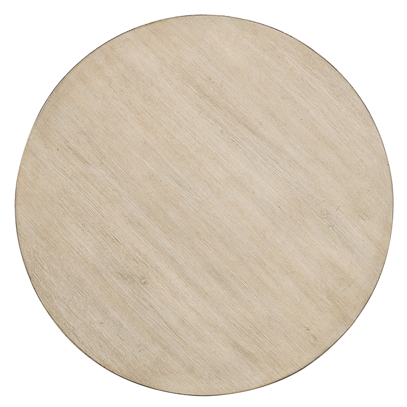 Bowery Hill Round Acacia Modern Side Table in Light Natural Wood