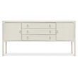 Bowery Hill Grasscloth Server with Raffia Accents in White Wood