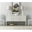 Bowery Hill Grasscloth Server with Raffia Accents in White Wood