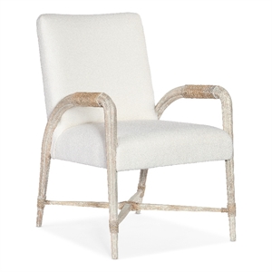 Bowery Hill Rope-Wrapped Macrame Arm Chair in White Wood Finish