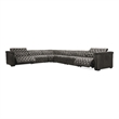Bowery Hill 6-Piece Power Reclining Sectional in Gray Leather