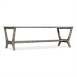 Bowery Hill Boho Cocktail Table with Fixed Shelf in Brown Wood