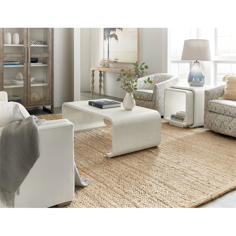 Bowery Hill Nesting Bunching End Tables in White Wood Finish