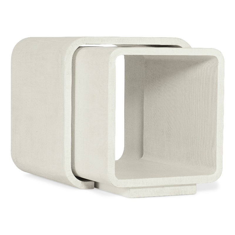 Bowery Hill Nesting Bunching End Tables in White Wood Finish