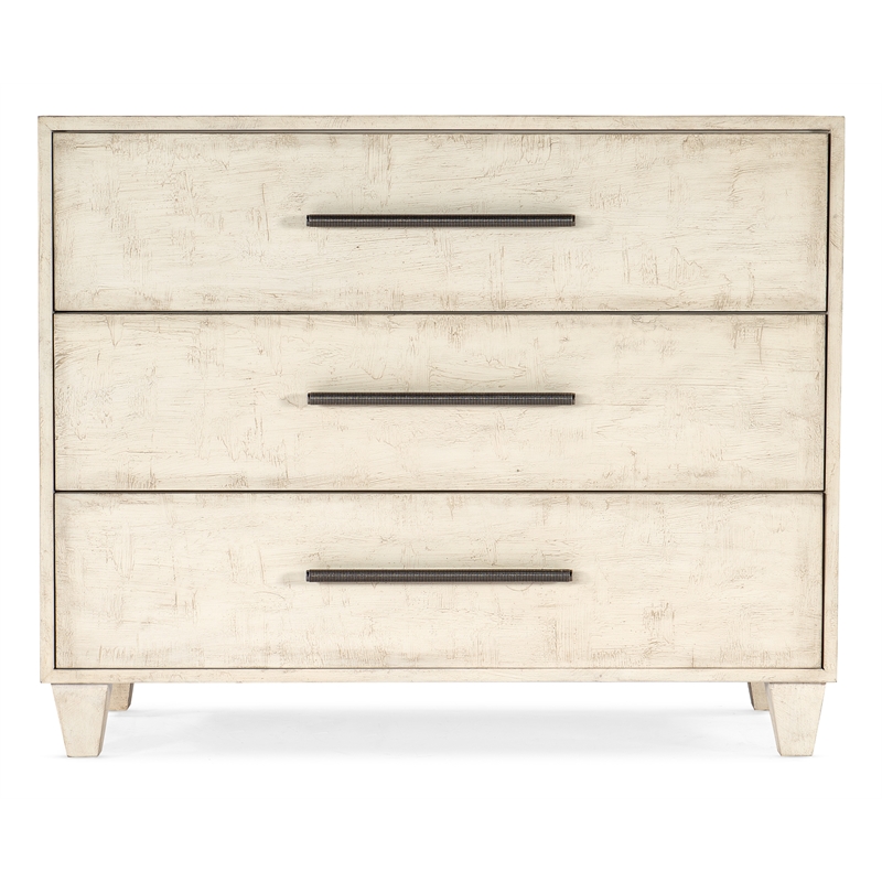 Bowery Hill 3-Drawer Bedroom Chest in Textured Cream White Finish