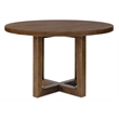 Bowery Hill 48in Round Pedestal Dining Table in Rustic Brown Wood