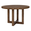 Bowery Hill 48in Round Pedestal Dining Table in Rustic Brown Wood