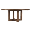 Bowery Hill 72in Round Pedestal Dining Table in Rustic Brown Wood