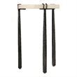 Bowery Hill Metal Spot Accent Table with Stone Top in Gray Finish