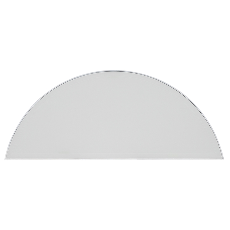 Bowery Hill Demilune Console with Glass Top in Cream Resin Finish