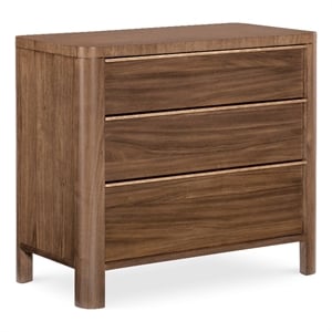 Bowery Hill 3-Drawer Nightstand with Charging Station in Medium Wood