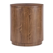 Bowery Hill Round Nightstand with Touch-Latch Doors in Medium Wood