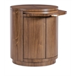 Bowery Hill Round Nightstand with Touch-Latch Doors in Medium Wood