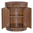 Bowery Hill Round Nightstand with Touch-Latch Doors in Medium Wood
