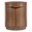 Bowery Hill Round Nightstand with Touch-Latch Doors in Medium Wood