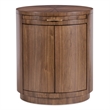 Bowery Hill Round Nightstand with Touch-Latch Doors in Medium Wood
