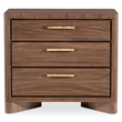 Bowery Hill 3-Drawer Nightstand with Dual-Outlet Charging in Medium Wood