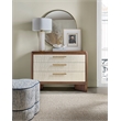 Bowery Hill 3-Drawer Chest with Grasscloth Fronts in Medium Wood