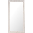 Bowery Hill Faux Onyx Frame Floor Mirror in Cream Resin Finish